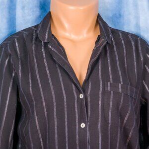 Victoria's Secret Black w Silver Stripe Pajamas Size Small